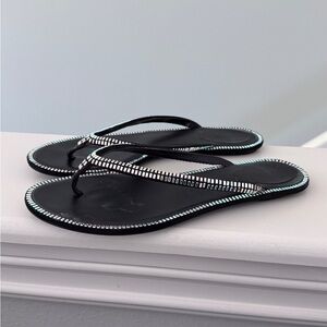 Rene Caovilla Black and Silver Sandals